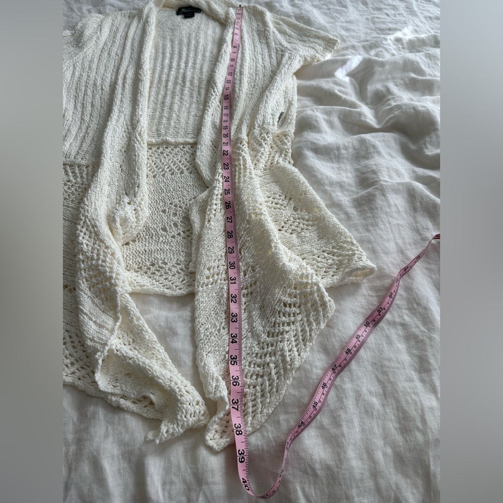 Woolrich Open Knit Long Cardigan XL Seasalt Cotton Duster Coastal Layer Spring - Picture 7 of 8